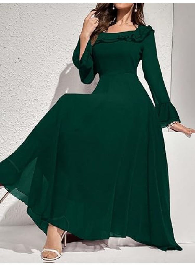 فستان شيفون ببطانة - Image 5